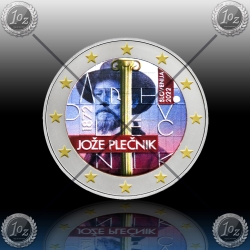 2 EVRO SLOVENIJA 2022 "Arhitekt Jože Plečnik" BARVNI 2 EVRO SLOVENIJA 2022 "Arhitekt Jože Plečnik" BARVNI